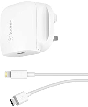 Belkin Boost Charge USB-C Wall Charger 18 W   USB-C to Lightning Cable (Fast Charger for iPhone, iPad, Samsung, Pixel, Huawei, and More)