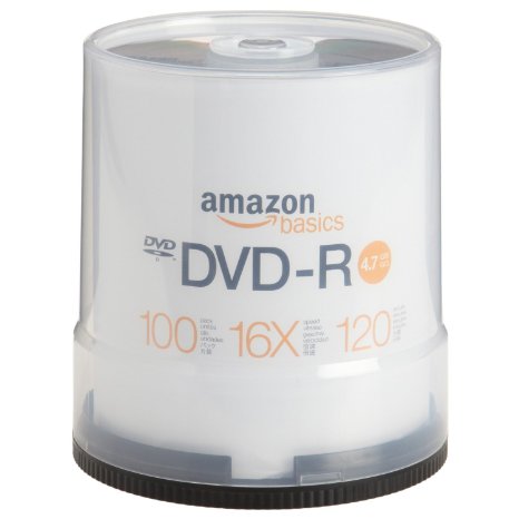 AmazonBasics 47 GB 16x DVD-R 100-Pack Spindle