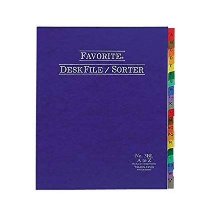 Wilson Jones Favorite Desk File Sorter, 10 x 12 Inches, Expands 1.5 Inches, A to Z Index, Midnight Blue (WCC3BL)