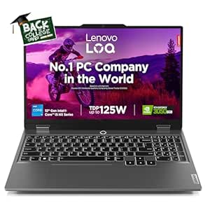 Lenovo LOQ 2024 12th Gen Intel Core i5-12450HX 15.6" (39.6cm) 144Hz 300Nits FHD IPS Gaming Laptop (16GB/512GB SSD/NVIDIA RTX 3050 6GB Graphics/Win 11/Non-MSO/3 Mon. Game Pass/Grey/2.4Kg), 83GS003NIN