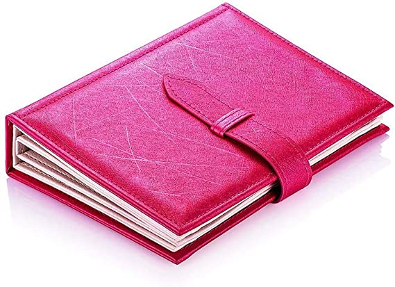 SAPPSEN Folding Jewelry Display Earrings Organizer Storage Book Design PU Leather Jewelry Rose Red Capable to Hold 42 Pairs
