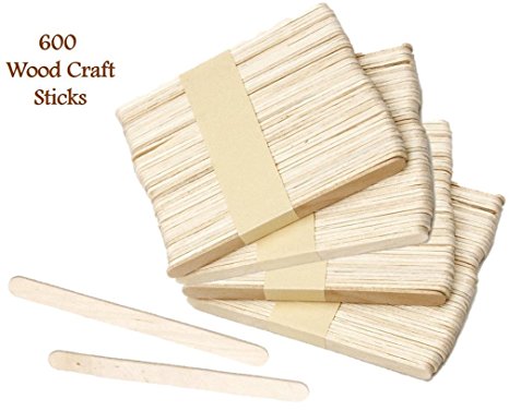 SALE!!! kedudes Popsicle Wood Craft Sticks 4.5 Inch - Natural - Pack of 600 - Great for Ice Cream Sticks, Ices, Freezer Pop Sticks, Ideal for Crafters, Teachers, and Students.