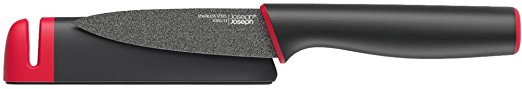 Joseph Joseph 10145 Slice & Sharpen Paring Knife with Sharpening Protective Sheath, 3.5", Black