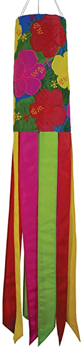In the Breeze 5144 Tropical Flowers 40-Inch Windsock-Outdoor Hibiscus Decoration