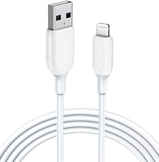 Anker PowerLine III Lightning Cable 0.9 m iPhone Charger Cord MFi Certified for iPhone X, Xs, Xr, Xs Max, 8, 8 Plus, 7, 7 Plus, 6, 6 Plus and More, Ultra Durable (0.9m, White)