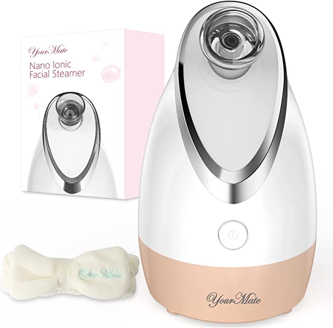 YourMate Facial Steamer Nano Ionic Face Steamer, Adjustable Nozzle with Aromatherapy Warm Mist for Sinuses Moisturizing Humidifier Homeuse