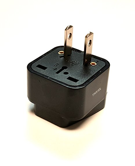 Tmvel Universal International Power Adapter Plug Tip Converter - Convert Europe To USA - Great for Cell Phone Charger