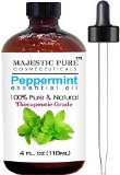 Majestic Pure Therapeutic Grade Peppermint Essential Oil 4 Oz With Dropper