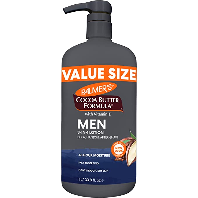 Palmer's Cocoa Butter Formula Men's 3-in-1 Fast Absorbing Face & Body Lotion, 33.8 oz.