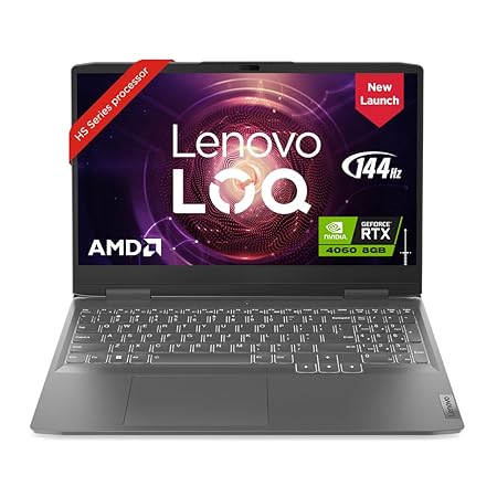 Lenovo LOQ AMD Ryzen 7 7840HS 15.6" (39.6cm) FHD IPS 144Hz 350Nits Gaming Laptop (16GB/512GB SSD/Win 11/NVDIA RTX 4060 8GB/Office 2021/3 Month Game Pass/Storm Grey/2.4Kg), 82XT004KIN