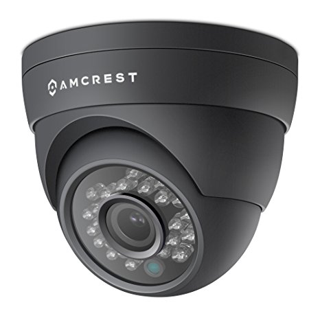 Amcrest Full HD 1080P 1920TVL Dome Outdoor Security Camera (Quadbrid 4-in1 HD-CVI/TVI/AHD/Analog), 2MP 1920x1080, 65ft Night Vision, Metal Housing, 3.6mm Lens 85° Viewing Angle, Black (AF-2MDT-36B)