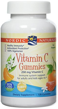 Nordic Naturals Vitamin C Gummies - Chewable Tangerine Gummy Provides Daily Dose Of Essential Nutrient Vitamin C, Immune System Support and Antioxidant Protection for Kids and Adults, 120 Count