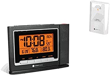Ambient Weather RC-8365 ClearView Projection Clock with Indoor Outdoor Temperature and Radio Controlled Time