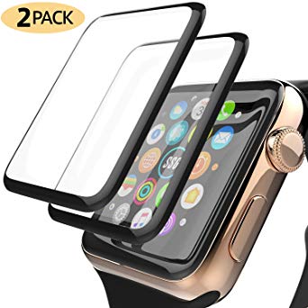 Screen Protector for Apple Watch Series 5/4 [2-Pack] 40mm 3D Tempered Glass HD Clear Full Coverage Anti-Scratch Screen Protector Compatible iWatch 40mm Series 5/4