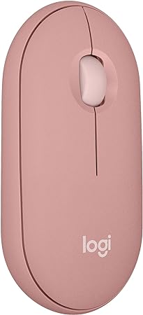 Logitech Pebble Mouse 2 M350s Slim Bluetooth Wireless Mouse, Portable, Lightweight, Customizable Button, Quiet Clicks, Easy-Switch for Windows, macOS, iPadOS, Android, Chrome OS - Tonal Rose