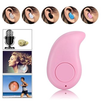 Mini Bluetooth Wireless In-Ear Headphones Headset Earbud Stereo Smallest Earphones Hands free with Mic Microphone(PINK)