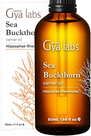 Gya Labs Sea Buckthorn Oil for Healthy, Youthful Skin & Stronger Hair - 100% Pure, Natural, Unrefined, Cold Pressed Seabuckthorne Oil For Acne, Dry Skin, Fine Lines, Brittle & Dry Hair (30ml)