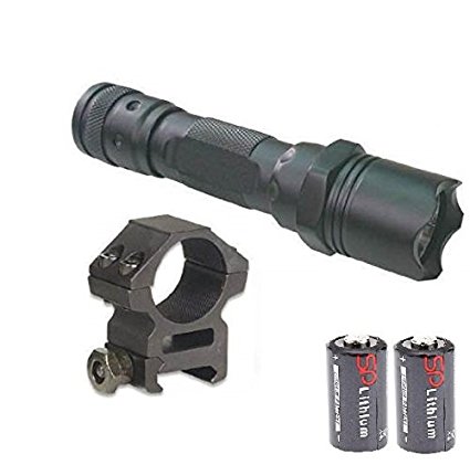 Ultimate Arms Gear 130  Lumens L.E.D Flashlight LED Tactical - Light Kit For Mossberg 500/590/835/Maverick 88 12/20 Gauge Shotgun With A 7/8" Weaver-Picatinny Rail Includes: Weaver-Picatinny Ring Mount, Push Button Tail Cap & Battery - Features Front Serrated Self Defense Bezel