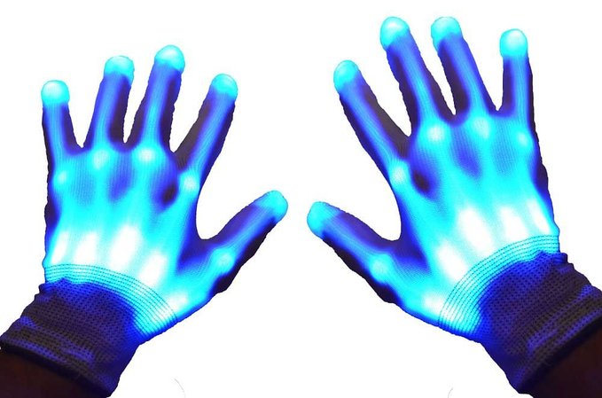 GlowCity Light Up LED Skeleton Hand Gloves