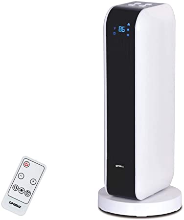 Optimus H-7319 17" Oscillating Tower Heater with Remote, Digi Temp Readout & Setting 17" Oscillating Tower Heater with Remote