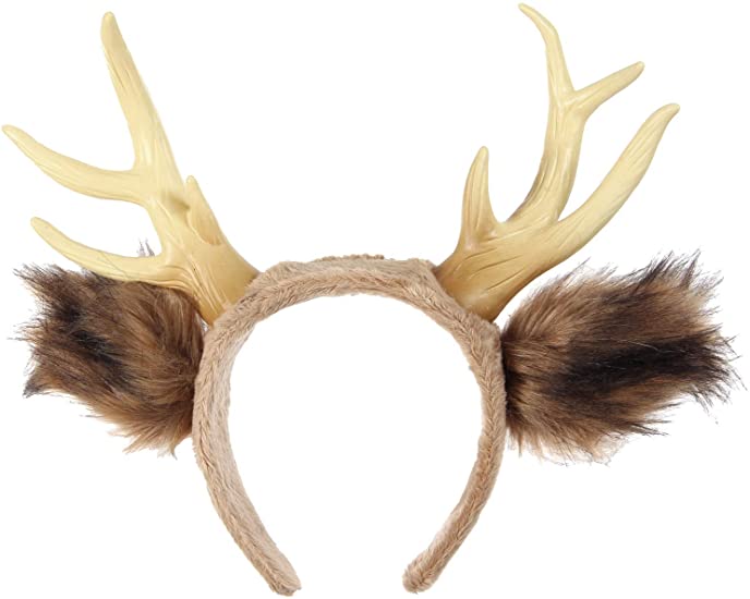 elope Deer or Fawn Antlers with Ears Costume Headband Brown