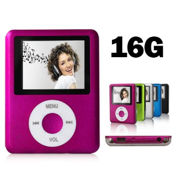ACEE DEAL MINI USB Port 16GB Memory Slim Classic Digital LCD MP3 Player / MP4 Player, MP3 Music Player, E-book , Photo viewing , Video Playing , Movie ( Pink Color )