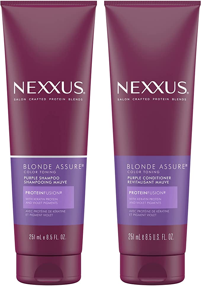 Nexxus Blonde Assure Purple Shampoo & Conditioner for Silver, Bleached, Platinum and Blonde Hair 250 ml (2)