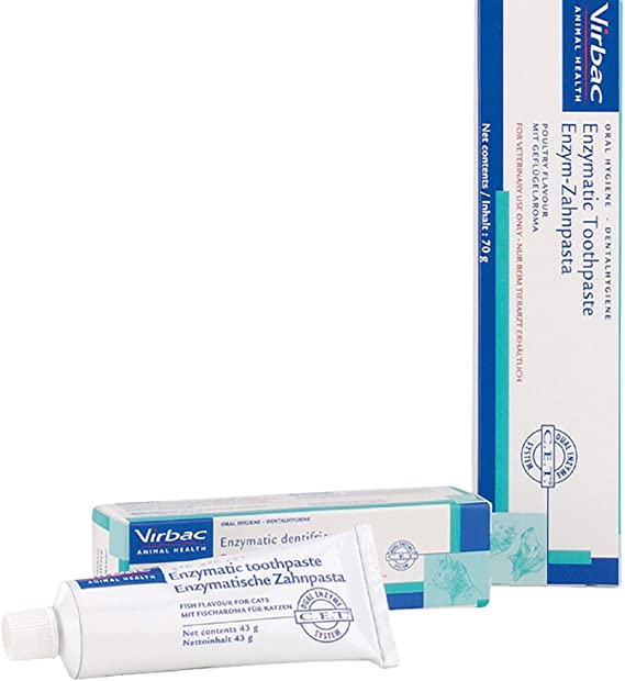 Virbac Enzymatic Toothpaste For Cats, Yummy Fish Flavour! 43G