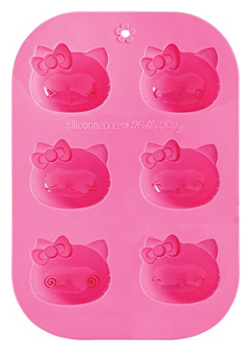 SiliconeZone Hello Kitty Collection 9.4" Non-Stick Silicone Muffin Mold, Pink