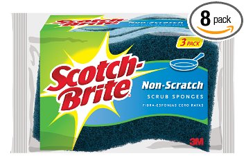 Scotch-Brite Scrub Sponge,  Non-Scratch, 3-Count (Pack of 8)