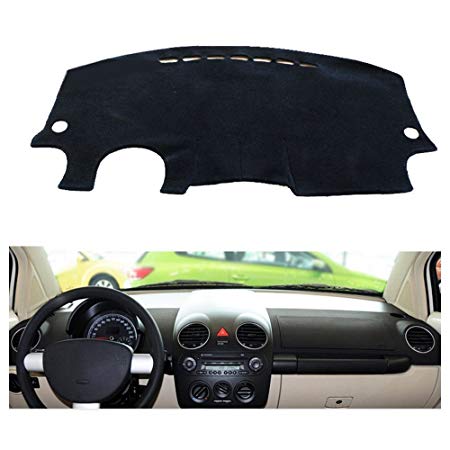 FLY5D Dashboard Cover Dash Cover Mat Pad DashMat for 1998-2010 Volkswagen BEETLE (Volkswagen BEETLE Year 1998-2010, Black)