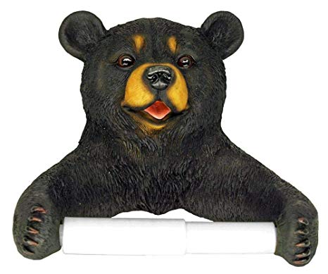 Hugo the Helper Black Bear Bathroom Toilet Paper Holder DWK