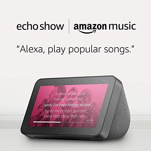 Amazon Echo Show 5 - Black   Amazon Music Unlimited (6 months FREE w/auto-renew)
