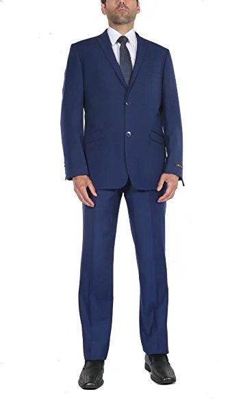 PL P&L Men's 10-Colors Slim Fit Two-Piece Single Breasted 2-Button Suit Jacket Pants Set …