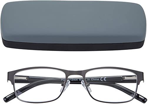 EYEGUARD Mens Reading Glasses, 1 Pair Rectangular Lightweight Metal Readers for Men( 1.00 Magnification)