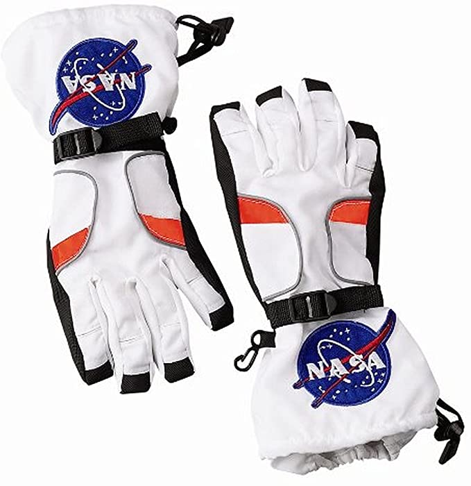 Aeromax Astronaut Gloves, size Small, White, with NASA patches