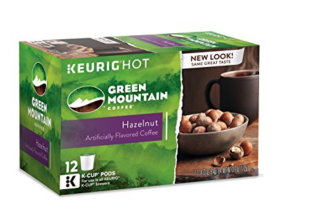 Green Mountain Coffee Keurig Single-Serve K-Cup Pods, Hazelnut Light Roast Coffee, 72 Count (6 Boxes of 12 Pods)