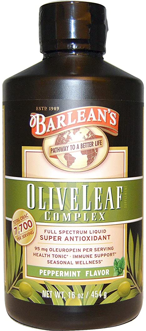 Barleans, Olive Leaf Complex Peppermint, 16 Ounce