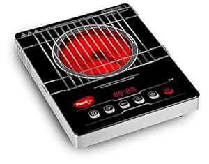 Pigeon by Stovekraft Infrared Cook & Grill 2000 Watts Induction Stove, Black | Universal Cookware compatibility | Advanced timer control | Auto shut - off | Tandoor Grill | 2 Yr Warranty