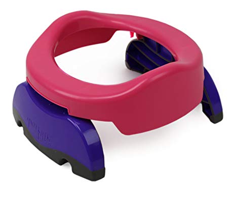 Potette Plus 2-in-1, Folding Travel Potty & Toilet Trainer Seat, Pink/Purple