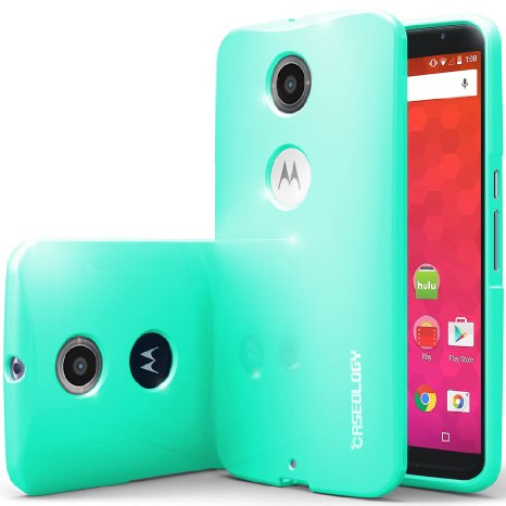 Nexus 6 Case, Caseology® [Daybreak Series] Slim Fit Shock Absorbent Cover [Turquoise Mint] [Slip Resistant] for Motorola Nexus 6 - Turquoise Mint