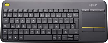 Logitech Wireless Touch Keyboard K400 Plus, Black - French Layout