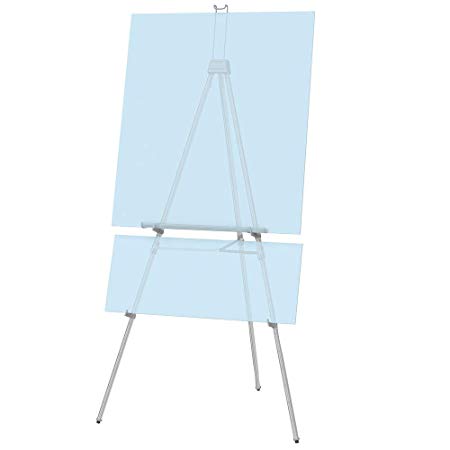 Quartet Easel, Aluminum, Heavy-Duty, Telescoping, 66" Max. Height, Supports 45 Lbs, Silver (55EX)