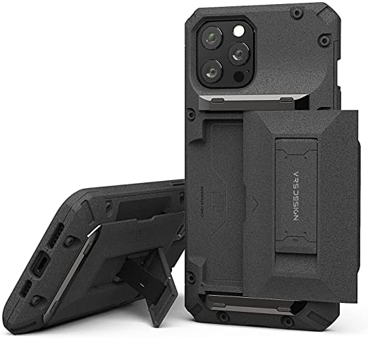 VRS DESIGN Damda Glide Hybrid Compatible for iPhone 12 Pro Max Case, with [4 Cards] Sturdy [Semi Auto] Credit Card Holder Slot Wallet and Kickstand for iPhone 12 Pro Max 6.7 inch(2020)