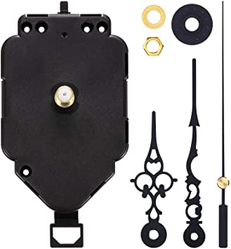 Hicarer Mouvement d'horloge Pendule Quartz DIY Kits de Mouvement Remplacement Mécanisme de Mouvement d'horloge Pendule (Longueur de la Tige 0,9 Pouce)