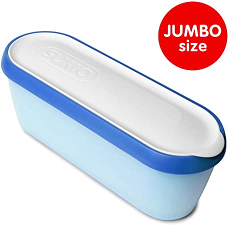 SUMO Homemade Ice Cream Containers: Dishwasher Safe Tub. 2.5 Quart (Jumbo Size, Blue)