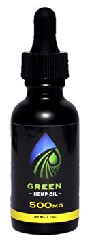 Green Hemp oil - Best tasting full spectrum Hemp oil blended with MCT oil 500mg 1oz bottle Omega 3,6 Medium chain triglycerides improves sleep reduces pain helps with Anxiety Pets ok
