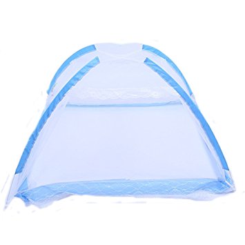Fairy Baby Ger Tape Portable Bottomless Baby Bed Net with Stand Pack of 1,Blue