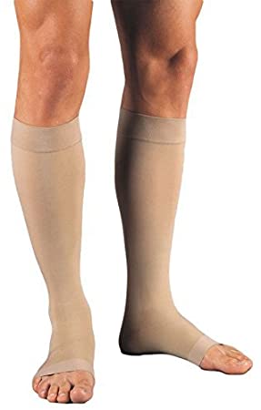 JOBST Relief Knee High 20-30 mmHg Compression Socks, Open Toe, Beige, Small