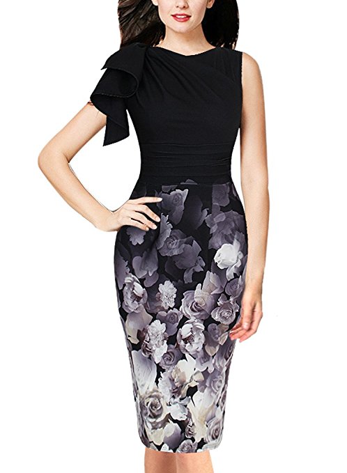 VfEmage Women's Celebrity Elegant Ruched Wear to Work Party Prom Bodycon Dress